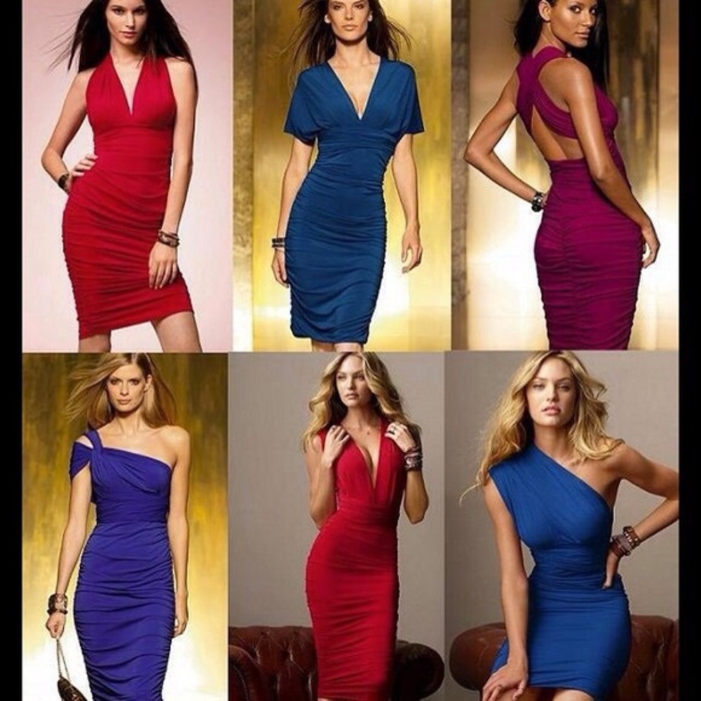 Red Ruched Convertible Dress